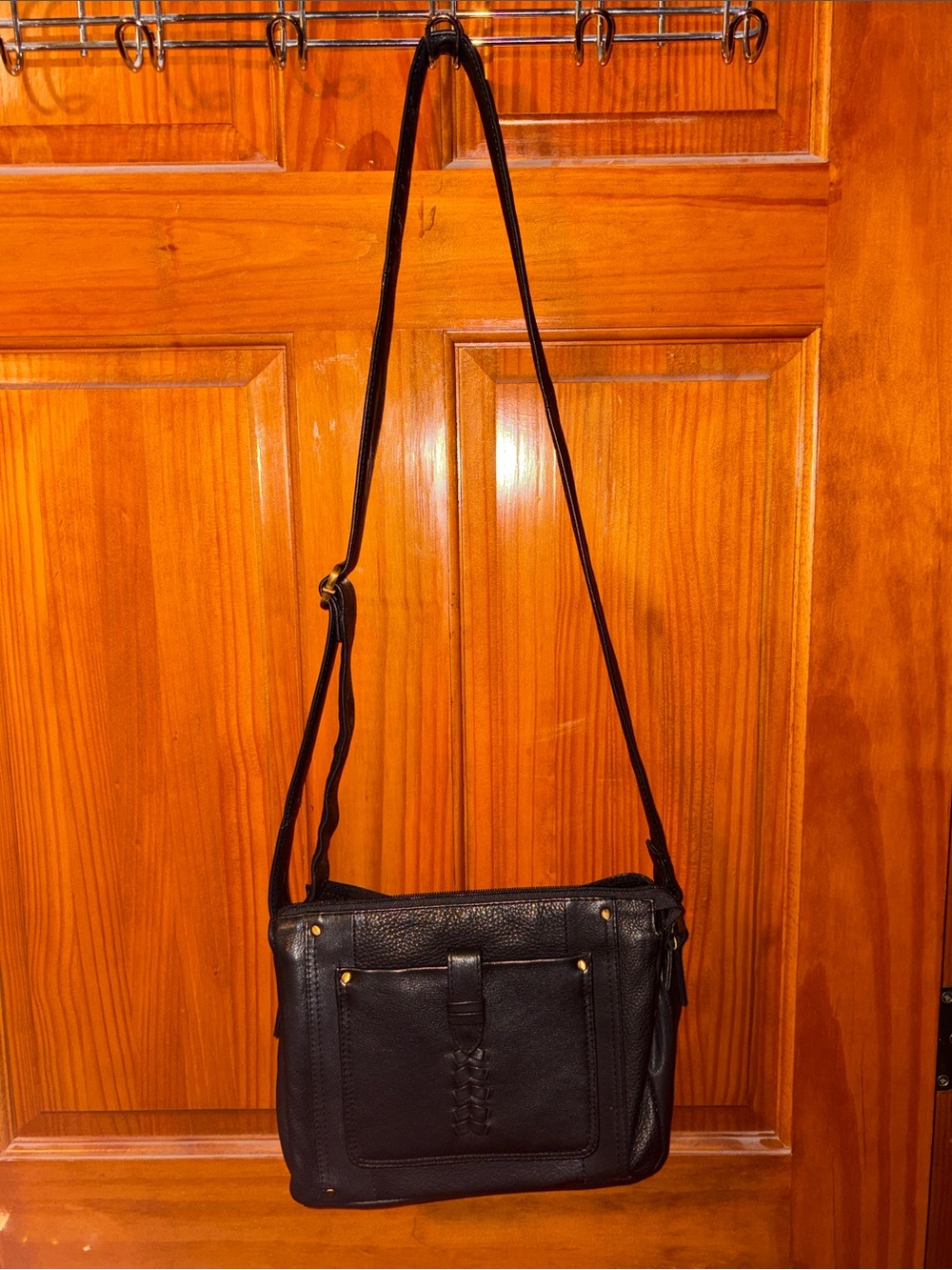 Black leather purse